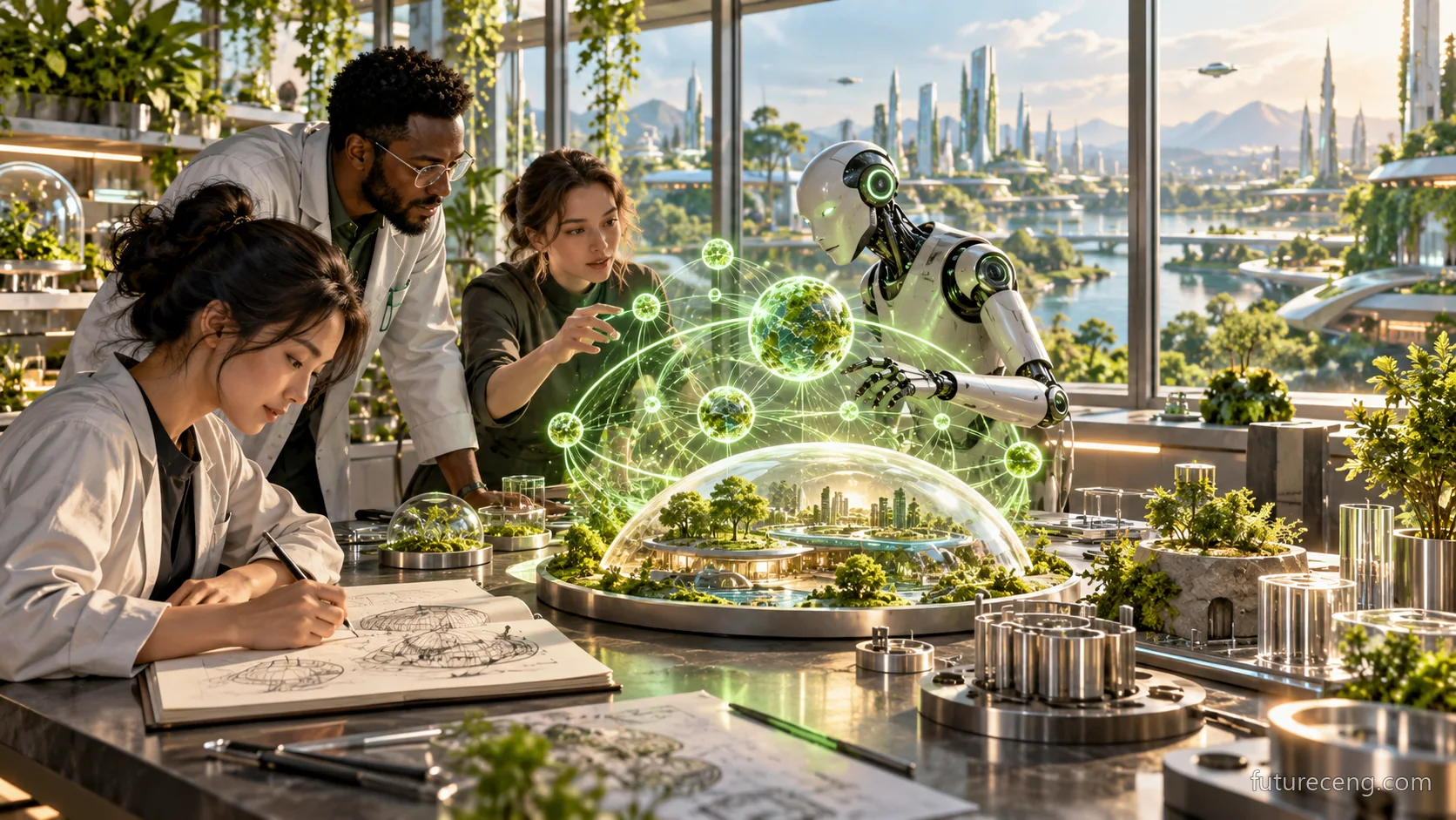 Une vision d'un avenir où les humains et les robots travaillent ensemble pour la science et la découverte